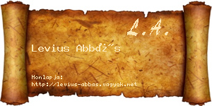 Levius Abbás névjegykártya